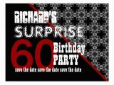60th Birthday Save the Date Cards 60th Surprise Birthday Save the Date Diagonal W60f