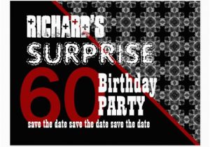 60th Birthday Save the Date Cards 60th Surprise Birthday Save the Date Diagonal W60f