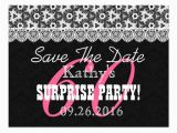 60th Birthday Save the Date Cards Save the Date Surprise 60th Birthday V010c Black Postcard