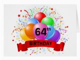 64th Birthday Card 64th Birthday Banner Balloons Greeting Card Zazzle