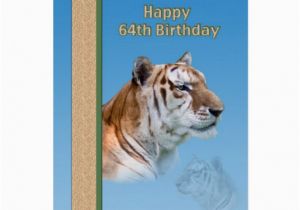 64th Birthday Card 64th Birthday Card with Tiger Zazzle