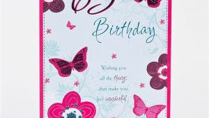 65th Birthday Cards Free 65th Birthday Card Pink butterflies Only 59p