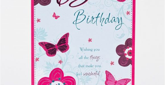 65th Birthday Cards Free 65th Birthday Card Pink butterflies Only 59p