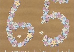 65th Birthday Flowers Floral 65th Happy Birthday Card Karenza Paperie
