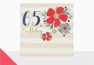 65th Birthday Flowers Flowers Stripes 65th Birthday Card Karenza Paperie
