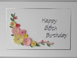 65th Birthday Flowers Quilled 65th Birthday Card Folksy