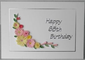 65th Birthday Flowers Quilled 65th Birthday Card Folksy