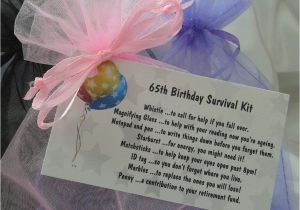 65th Birthday Gift Ideas for Her Little Bag Of Bits 65th Survival Kit Female by