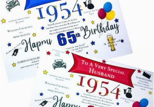 65th Birthday Gifts for Husband 65th Birthday 1954 Year Birthday Card Personalised Dad