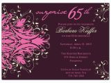 65th Birthday Invitation Wording andromeda Pink Surprise 65th Birthday Invitations Paperstyle