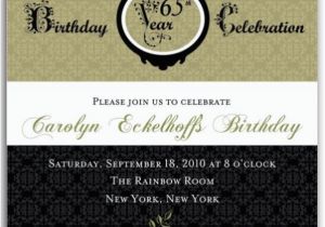 65th Birthday Invitation Wording Damask 65th Birthday Invitations Paperstyle