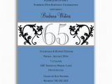 65th Birthday Invitation Wording Elegant Vine Blue 65th Birthday Milestone Invitations