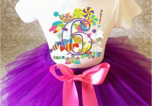 6th Birthday Girl Outfits Candyland Candy Pink Purple 6th Sixth Girl Birthday Tutu