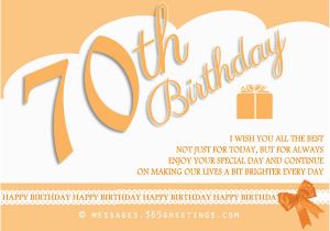 70 Birthday Card Sayings 70th Birthday Wishes and Messages 365greetings Com