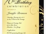 70 Birthday Invitation Wording 70th Birthday Party Elegant Gold Floral Invites 5 25