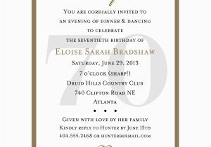 70 Birthday Invitation Wording 70th Birthday Party Invitation Wording Cimvitation