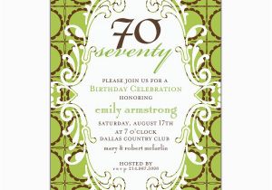 70 Birthday Invitation Wording Birthday 70 Lime Chocolate Scalloped Dot Invitations