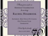 70 Birthday Invitation Wording Decorative Square Border Eggplant 70th Birthday