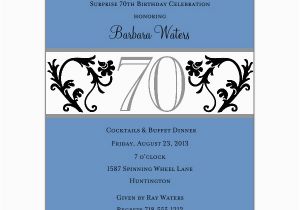 70 Birthday Invitation Wording Elegant Vine Blue 70th Birthday Invitations Paperstyle