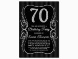 70 Birthday Invites 70th Birthday Invitations Black Silver Glitter 70 Bday