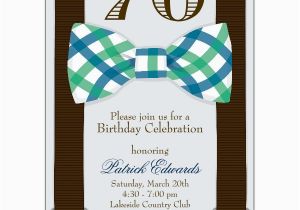 70 Birthday Invites Bowtie 70th Birthday Invitations Paperstyle