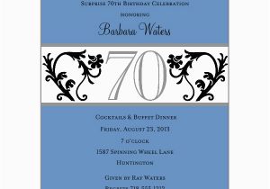 70 Birthday Invites Elegant Vine Blue 70th Birthday Invitations Paperstyle