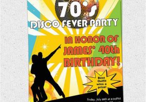 70 Birthday Invites Printable Disco Ball 70 39 S Seventies themed Party