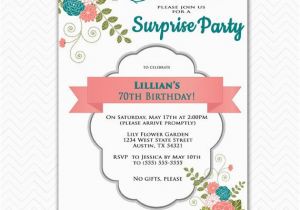 70 Birthday Invites Surprise Invitation 70th Birthday Party by Purplechicklet