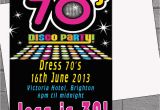 70 S Birthday Party Invitations 1970s 70s Seventies Disco Birthday Party Invitations X 12