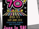 70 S Birthday Party Invitations 1970s 70s Seventies Disco Birthday Party Invitations X 12
