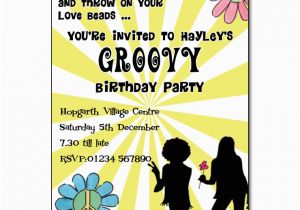 70 S Birthday Party Invitations Groovy Party Invitation Personalised Party Invites