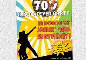 70 S Birthday Party Invitations Printable Disco Ball 70 39 S Seventies themed Party