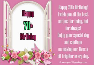 70 Year Old Birthday Card Sayings 70th Birthday Wishes and Messages 365greetings Com
