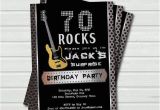 70 Year Old Birthday Invitations Surprise 70th Birthday Invitation 70 Rock and Roll Music
