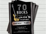 70 Year Old Birthday Invitations Surprise 70th Birthday Invitation 70 Rock and Roll Music