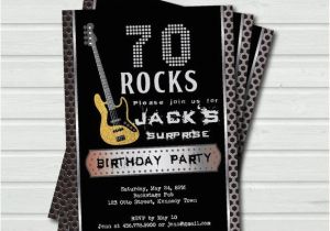70 Year Old Birthday Invitations Surprise 70th Birthday Invitation 70 Rock and Roll Music