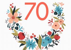70th Birthday Cards to Print Floral 70 Free Birthday Card Greetings island