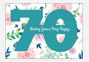 70th Birthday Cards to Print Personalized Watercolor Birthday Postcards Printable for