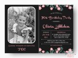 70th Birthday Cards to Print Photo Birthday Invitation 70th Birthday Invitation Printable
