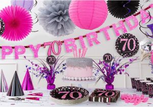 70th Birthday Decorations Supplies Pink Sparkling Celebration 70th Birthday Party Supplies