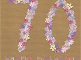 70th Birthday Flowers Delivered Floral 70th Happy Birthday Card Karenza Paperie