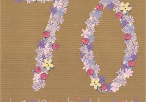 70th Birthday Flowers Delivered Floral 70th Happy Birthday Card Karenza Paperie