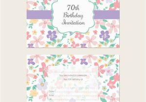 70th Birthday Flowers Delivered Ready to Write 70th Birthday Invitations Pastel Flowers