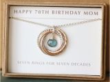 70th Birthday Gift Ideas for Her 70th Birthday Gift for Mom Aquamarine Necklace March