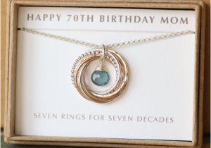 70th Birthday Gift Ideas for Her 70th Birthday Gift for Mom Aquamarine Necklace March