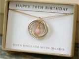70th Birthday Gift Ideas for Her 70th Birthday Gift for Mother Jewelry for Grandma Gift Pink