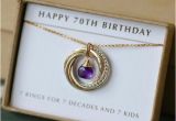 70th Birthday Gift Ideas for Her 70th Birthday Gift for Mother Necklace for Her Amethyst