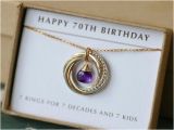 70th Birthday Gift Ideas for Her 70th Birthday Gift for Mother Necklace for Her Amethyst