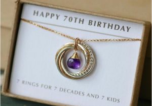 70th Birthday Gift Ideas for Her 70th Birthday Gift for Mother Necklace for Her Amethyst