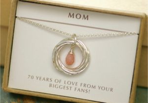 70th Birthday Gift Ideas for Her 70th Birthday Gift Idea Pink Opal Necklace for Grandma Gift